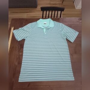 Greg Norman Shirt Mens L Blue Shark Golfer Golf Rugby Play Dry